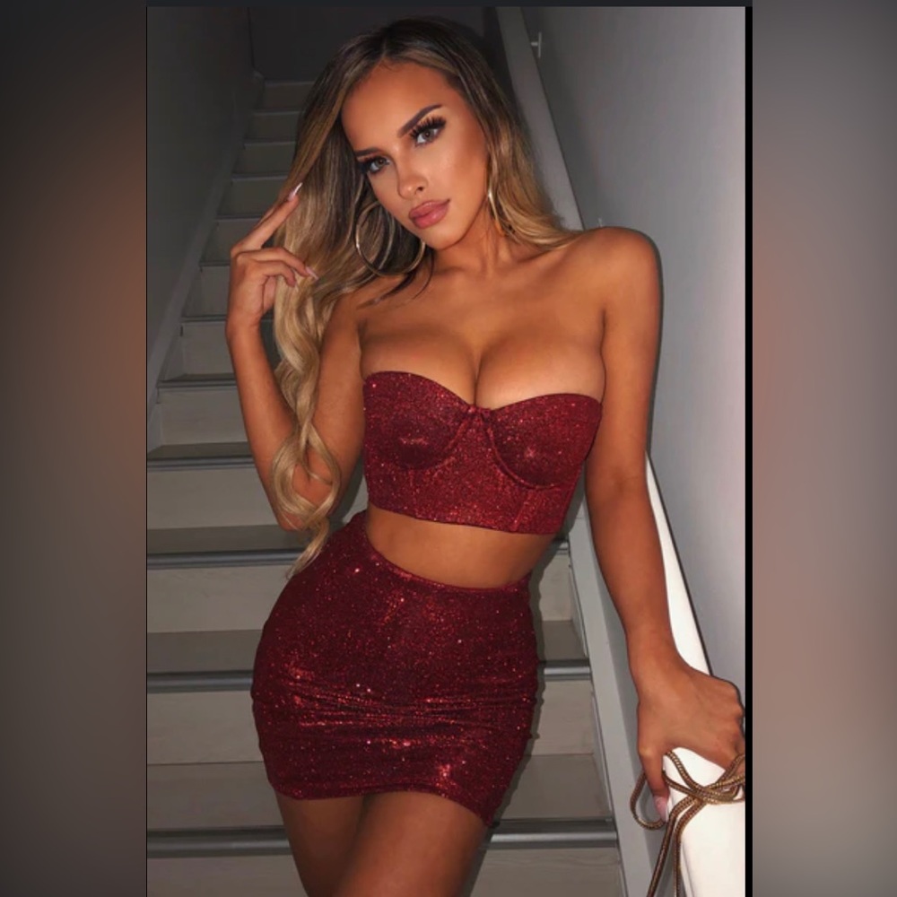BabyBoo Red Sparkle Two Piece